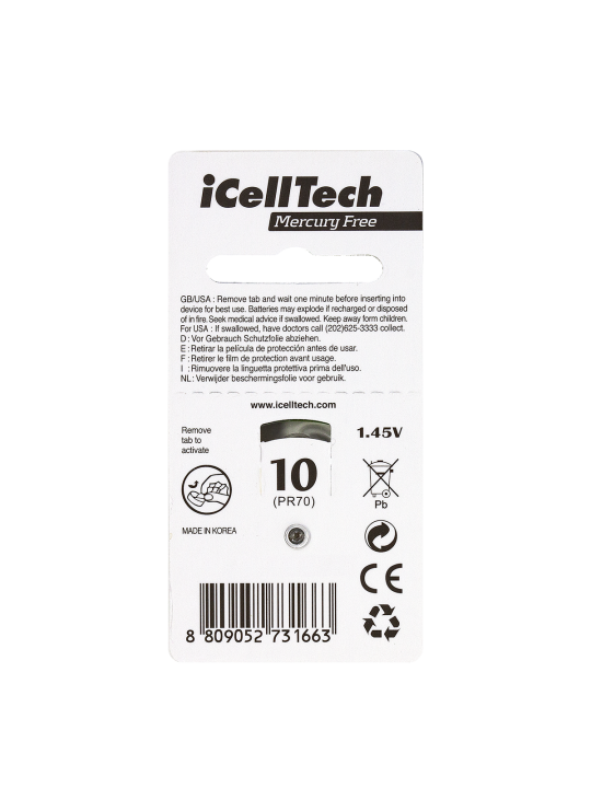 baterie do aparatow sluchowych 10 icelltech 60 szt