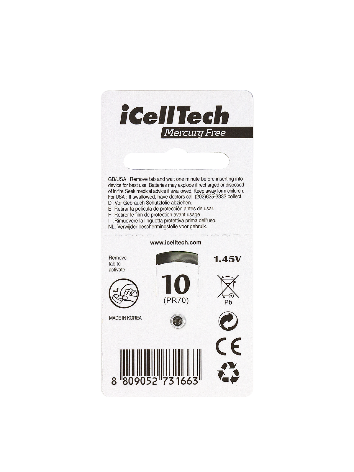 baterie do aparatow sluchowych 10 icelltech 60 szt