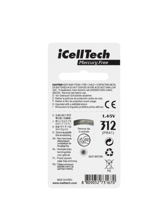 baterie icelltech 312 60 szt